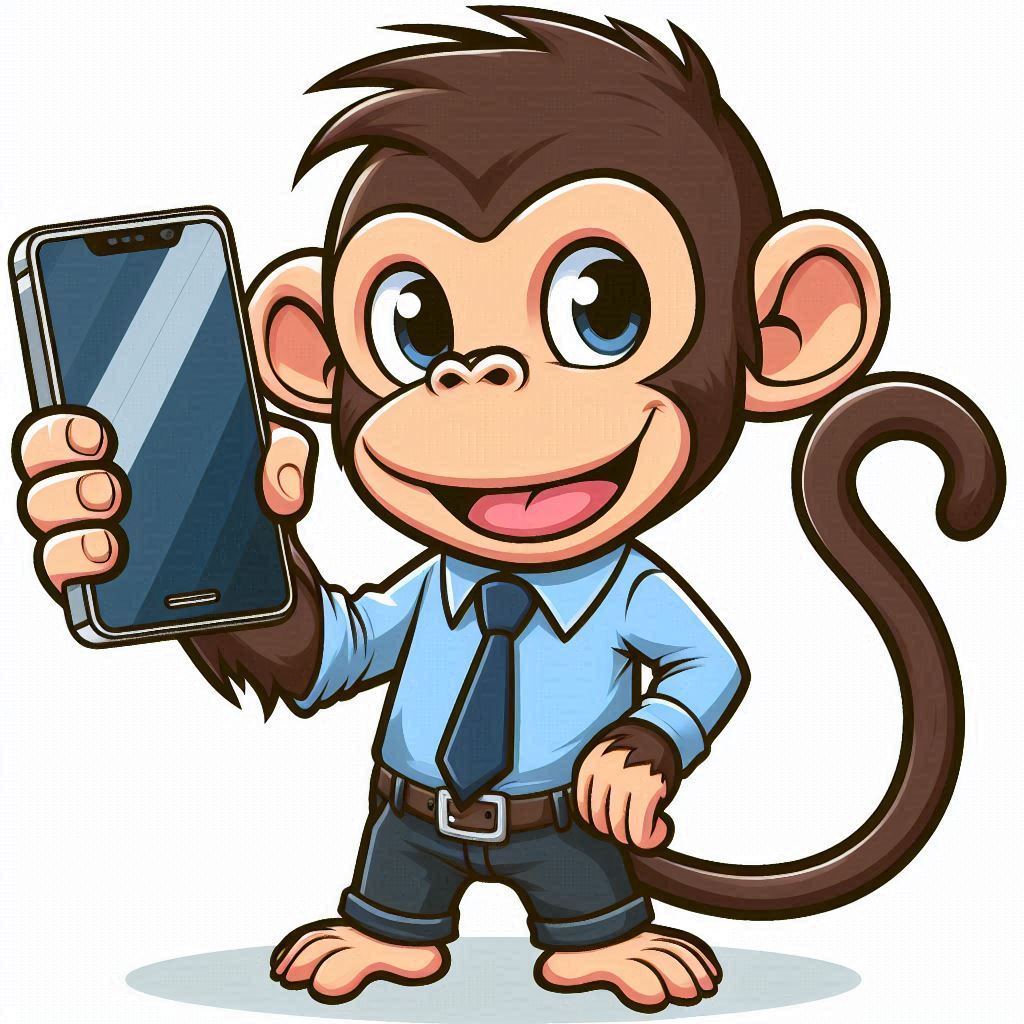 monkey with cellphone